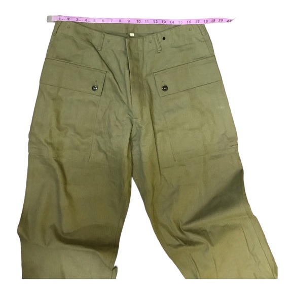 VINTAGE U.S MARINE CORP. OLIVE ULITIY CARGO PANTS Size 36 wool y2k military - Picture 6 of 7